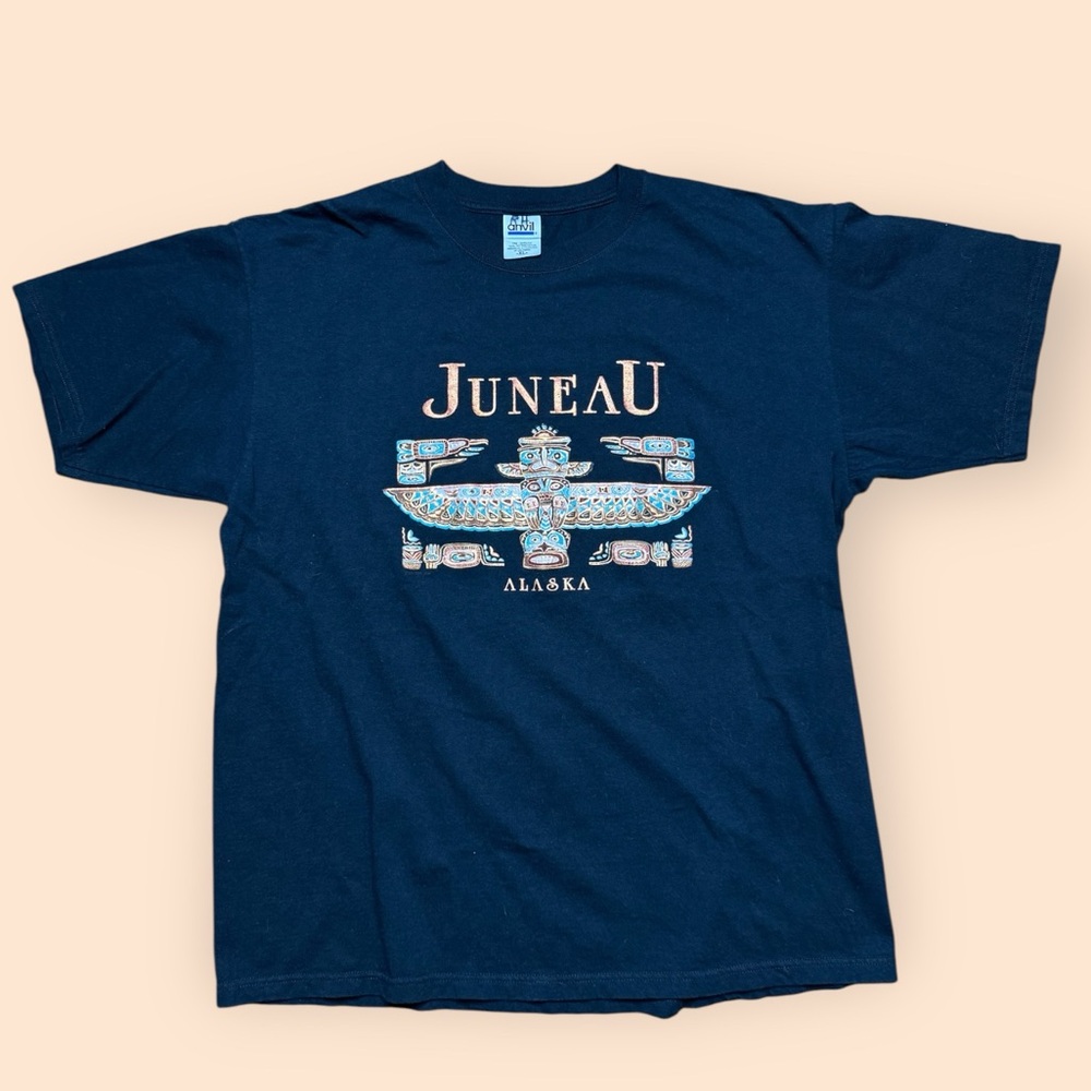 Vintage 1990s Juneau Alaska T Shirt Men’s XL Black Vtg 90s